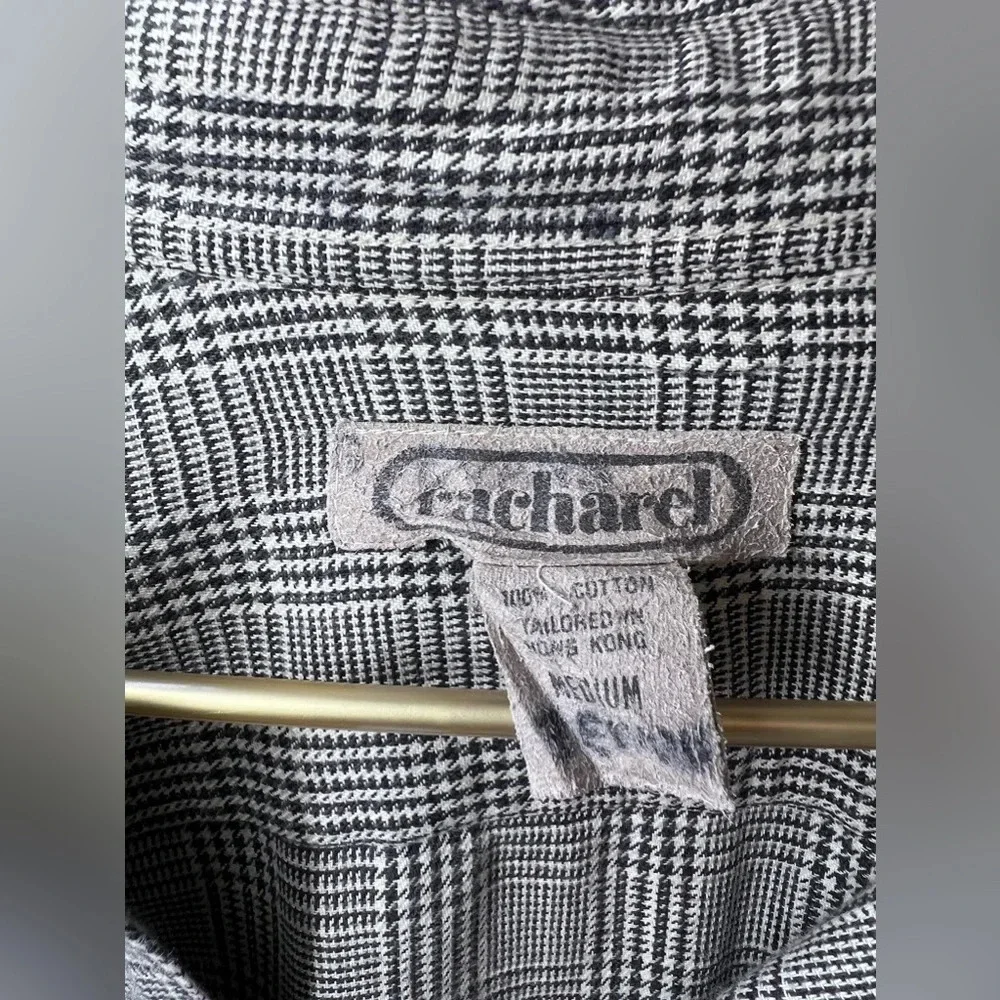 Cacharel Vintage Houndstooth Button Down M - Picture 2 of 8